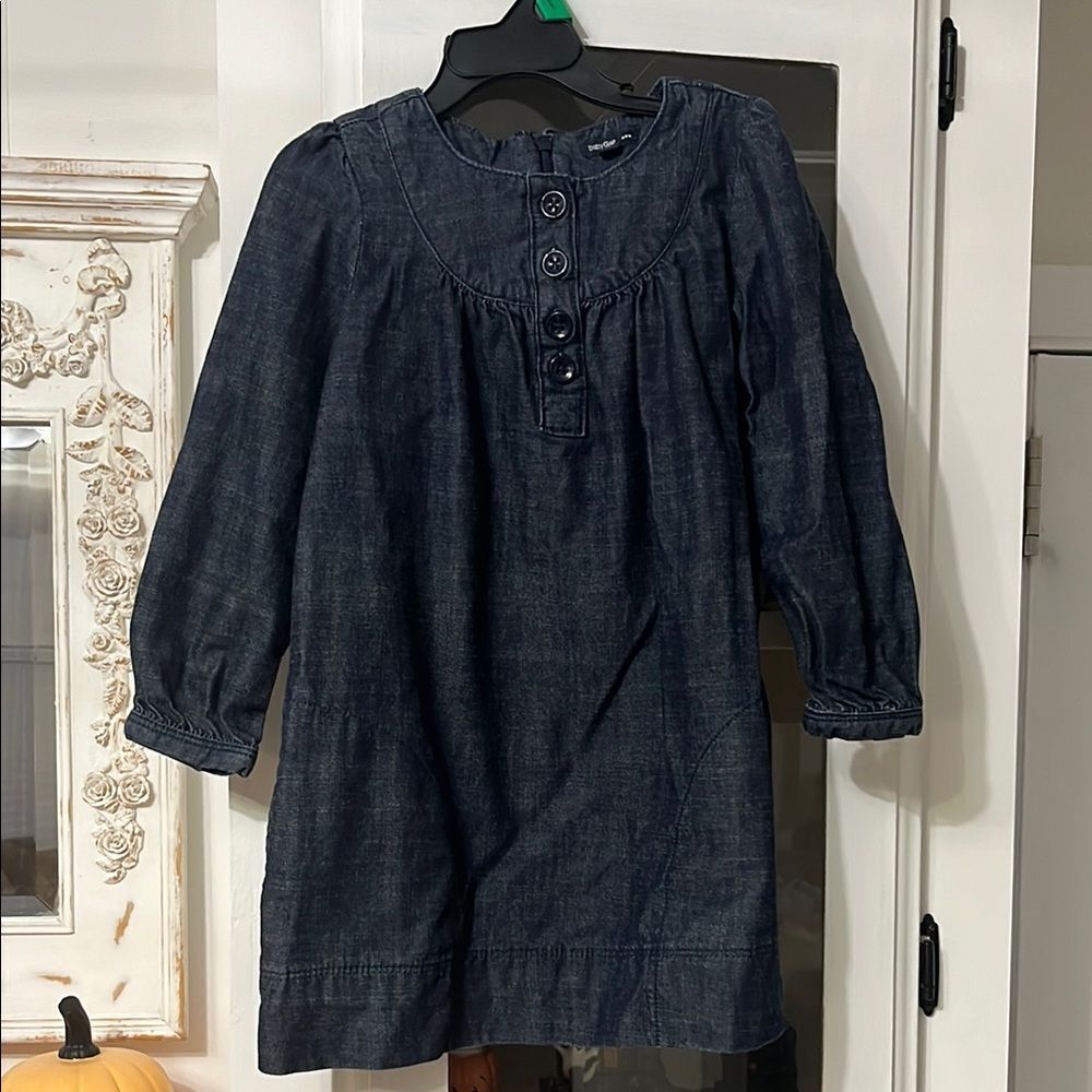 GAP Blue Jean Pleated Buttoned Dress Size 5t